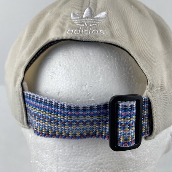 Adidas Originals 1.5” Webbing Strapback Hat Cream Dad Cap Trefoil Recycled Poly - Picture 7 of 10
